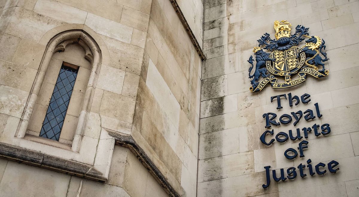Outside of The Royal Courts of Justice building