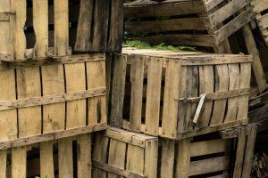 Old wooden crates