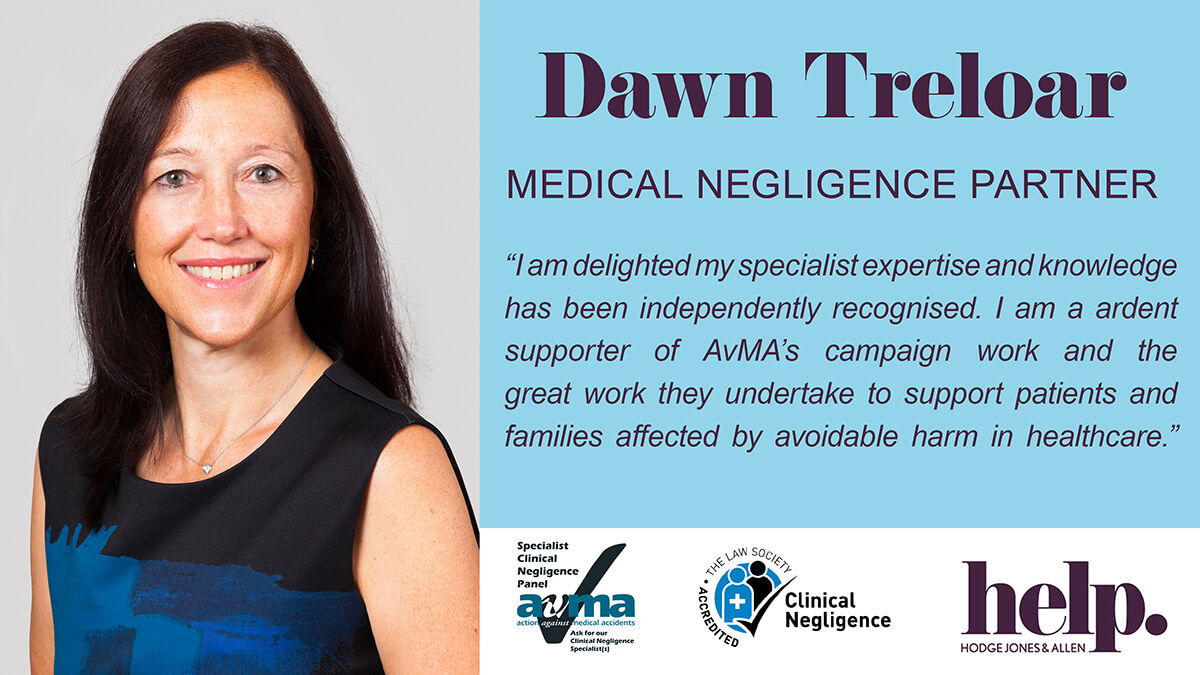 Dawn Treloar Invited To Join AvMA Specialist Medical Negligence Panel