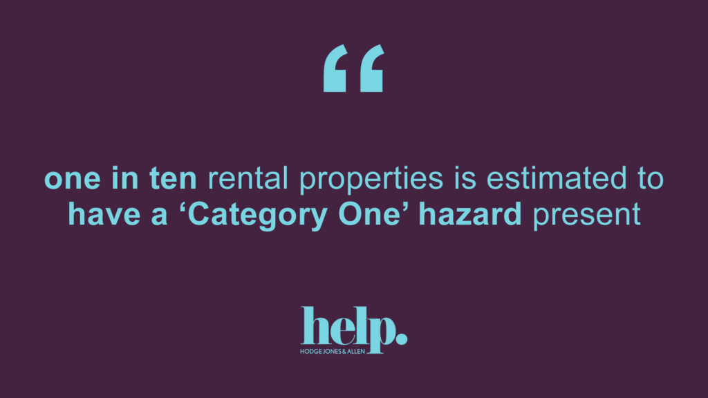 One in ten rental properties is estimated to have a 'Category One' hazard present